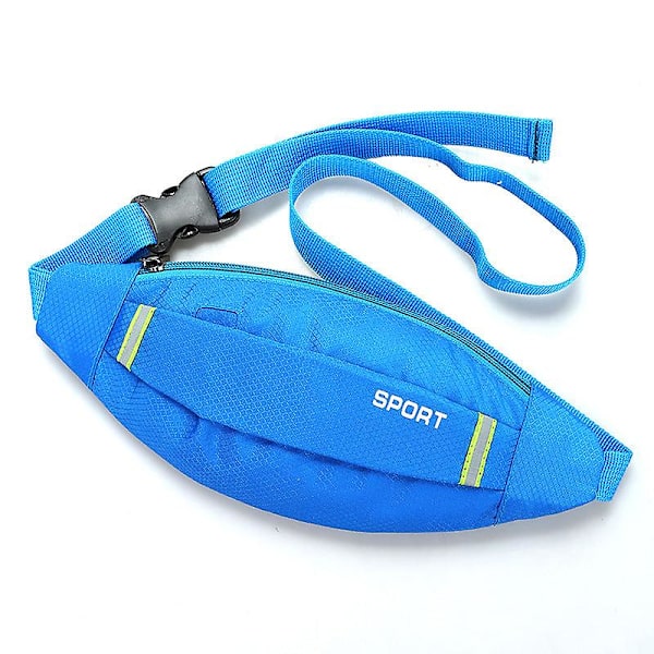 Män kvinnor midjeväska sport utomhus stöldskydd ficka resa nära passform osynlig bälte budbärare Sky blue 30*12*1