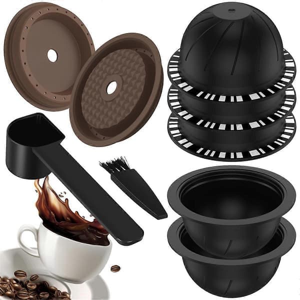 Nespresso Vertuo Reusable Pods 2 Lids Spoon Brewer Compatible