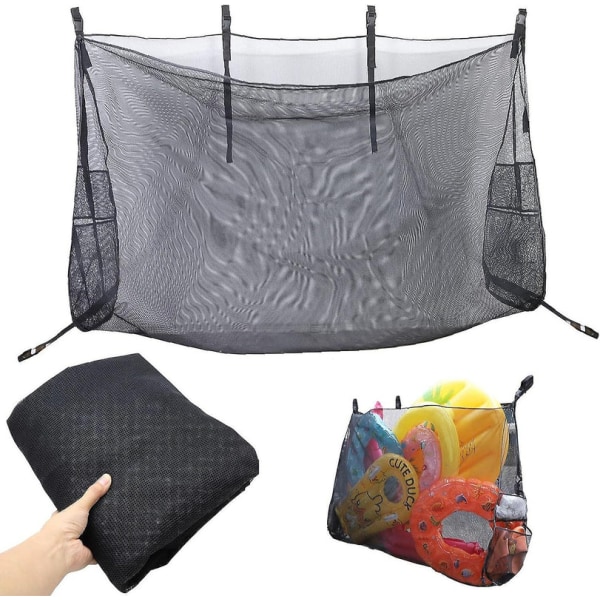 Pool Float Net Opbevaringspose, pladsbesparende Swimmingpool Hængende Opbevaringspose, foldbar Mesh Pool Organizer, Hængende Pool Opbevaringspose, Til Baghave Opbevaring 158x100x40cm
