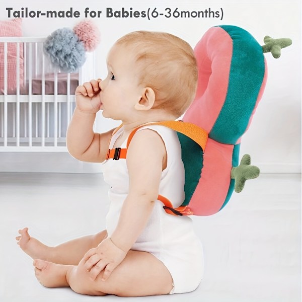 Super Elastiskt Baby Gåstol Huvudskydd - Justerbar, Andningsbar, Anti-Fall Skydd Ryggsäckspad för Spädbarn 6-36 Månader - Mjuk Polyesterfiber