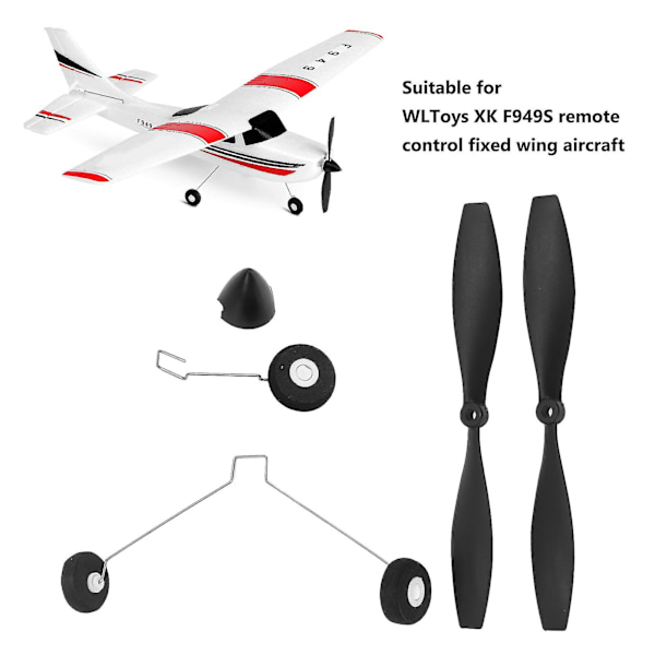 WLToys XK F949S RC Fly Replacementdelersett med Kåpe, Propellerblad og Landebein