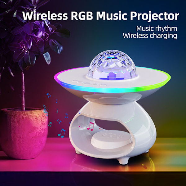 Creative Wireless Charging Night Light - Modern Bedroom & Desk Projector Lamp Vit