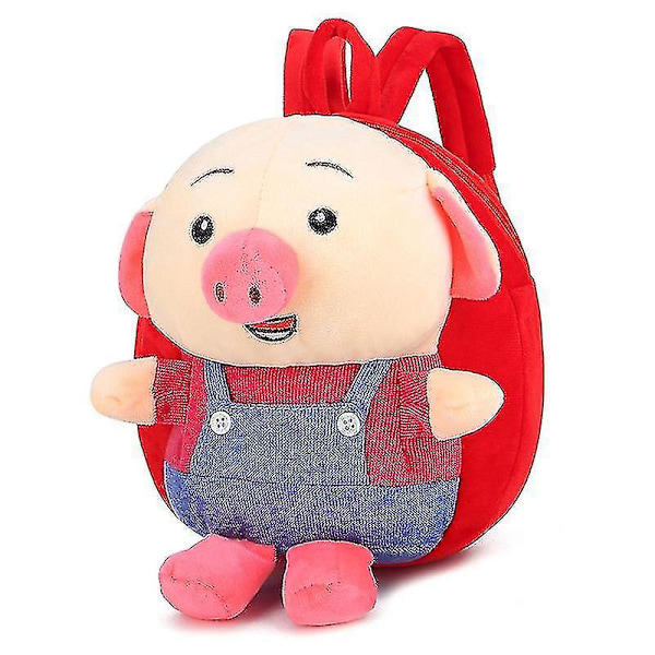 Ryggsäckar Röd Röd Söt Gris Barn Baby Plyschleksak Liten Skolväska Ryggsäck Tecknad Väska (C)
