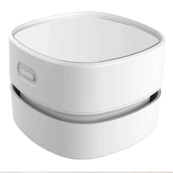 Bordstøvsuger, Mini Fejemaskine Energibesparende automatisk slukning, 360º roterbar (hvid opladning)