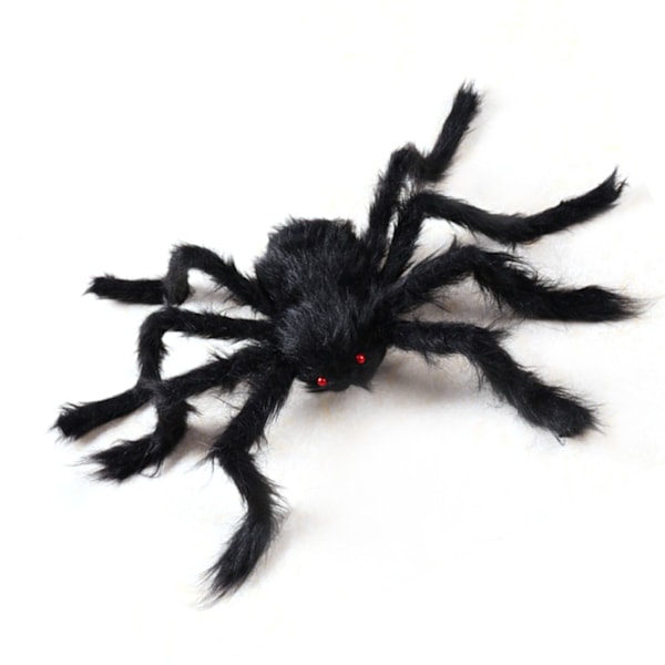 Gigant Falsk Edderkopp Livaktig Halloween Poserbar Svart Myk Hårete Falske Edderkopper Skumle Dekorasjoner for Hage Hjem 150cm[C]