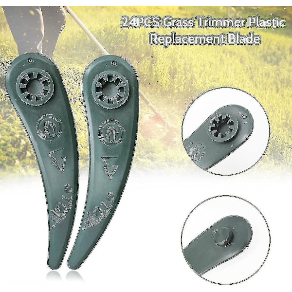 24 Pakke Erstatningsblader for Gress Trimmer Til Bosch Durablade Art 23-18 Li & Art 26-18 Li Kantklipper - Grønn (HYYC)