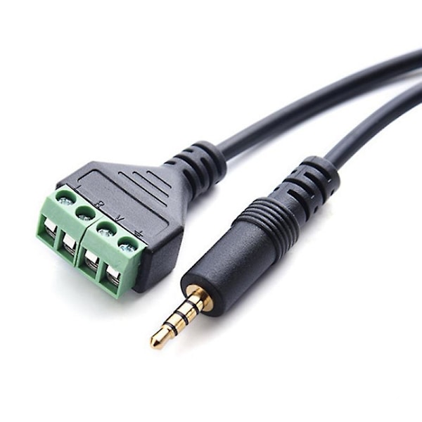 3,5 mm Skrueklemmeadapter Højttalerkabel 4-Kernet Stereo TRRS Han Hul til AV 4 Skrueklemme Balu