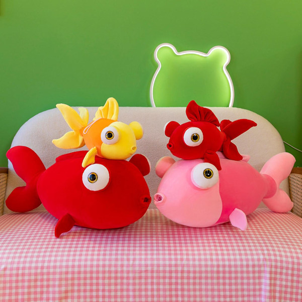 Plush Leksak Fisk Söt Färgad Guldfisk Dockor Plushies Mjuk Kompis Sov Kudde Fylld Akvarium Djur Dockor Kastkudde Heminredning
