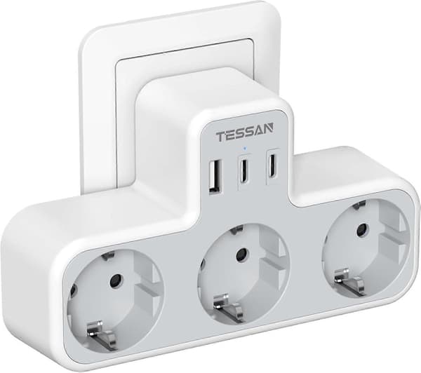 USB Multi-Port Adapter med 2 USB-C og 1 USB-A til Smartphones og Tablets