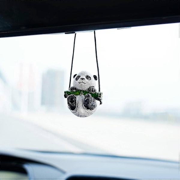 Söpö Keinuvä Panda Auton Peilin Ripustuskoristeet Hauskat Sisätilojen Taustapeilit Auton Koristeet (Panda) (C)