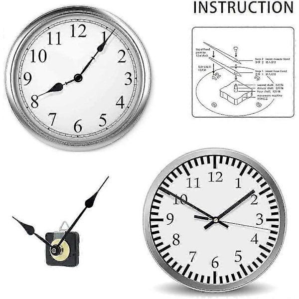 Tyst Kvartsurverk, Långt Och Kort Axel Klockmekanism Med Visare Batteridriven, Väggklockmekanism Delar Motorbyte DIY Reparation