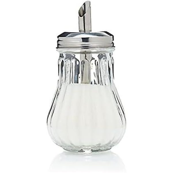 Glas Sockerdispenser med Hällpip, Retro Stil Sockerburk Dekanter Café Bistro Restaurang Sockerströare Skål (glasdispenser)[C]
