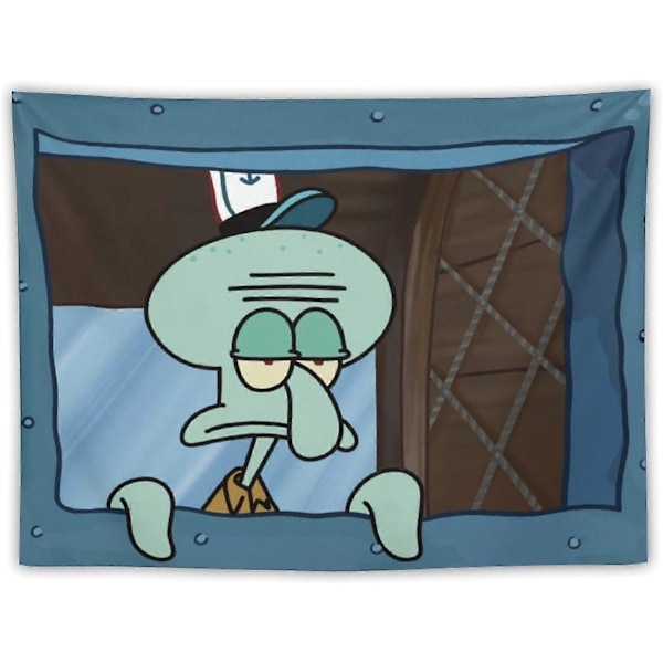 Rolig Squidward Titta på Dig Väggbonad för College Dorm, Sovrum och Vardagsrum Heminredning, Bläckfisk Cartoon Väggbonader Hängande för Presenter 30\"x40\"