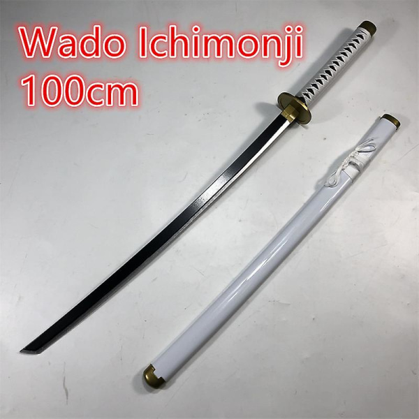 Anime Cosplay 1:1 Roronoa Zoro Sword Vapen Armed Katana Espada Trä Ninja Knife Samurai Sword Prop Leksaker för tonåringar Wado Ichimonji 100cm