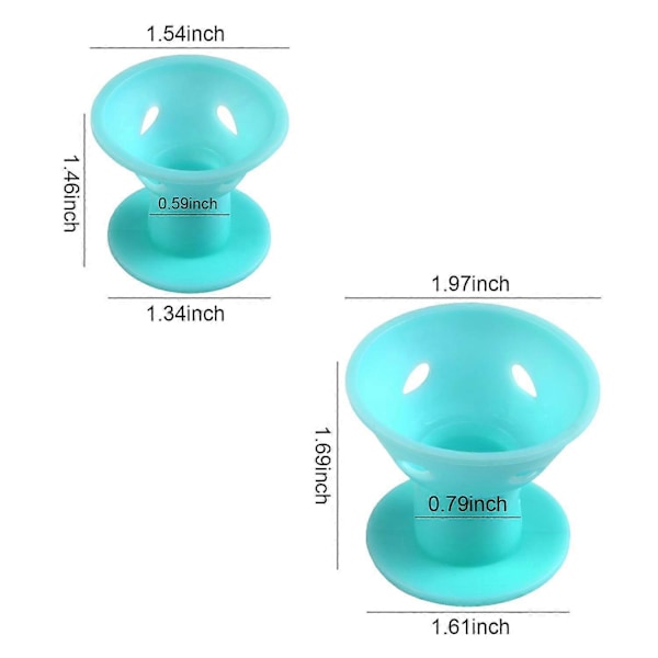 40 stk. Magiske Hårruller Inkluderer 20 stk. Store Silikone Krøllere og 20 stk. Små Silikone Krøllere (Lys Cyan) Lys Cyan - (C)