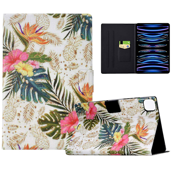 Etui til iPad Pro 11 (2018) / (2020) / iPad Air 11 (2024) / Air (2020) / (2022) PU Læder Mønster F Multicolor Golden Pineapple