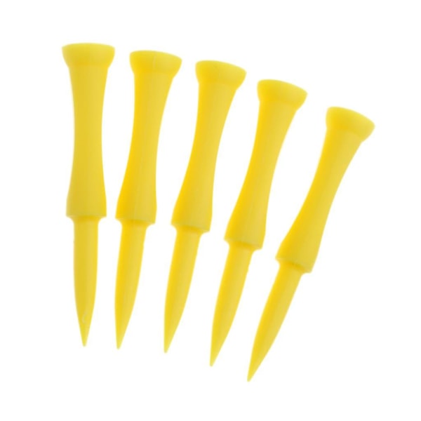 5 Stycken Plast Slott Golf Tee 70mm Gul - Golfträningsverktyg Gul (C)