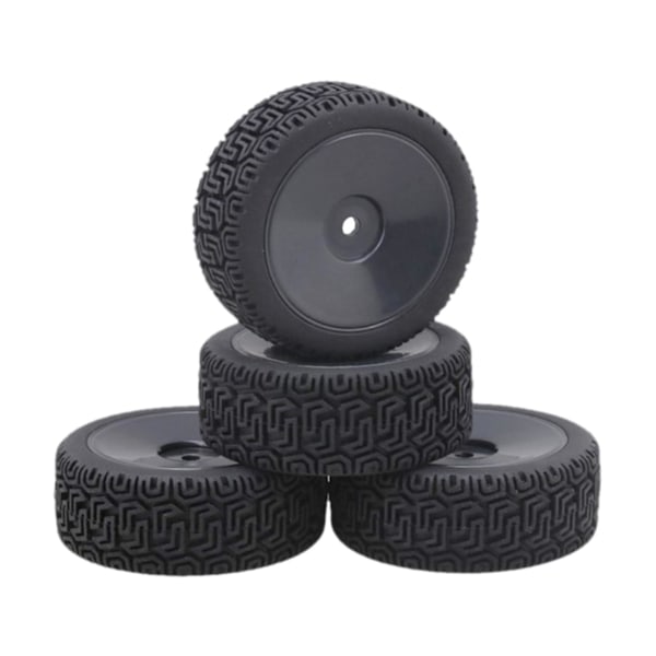 4 stk. RC Gummidæk Sæt til WLtoys 144001 & 1/18 1/16 1/10 RC Bil Sort (C)