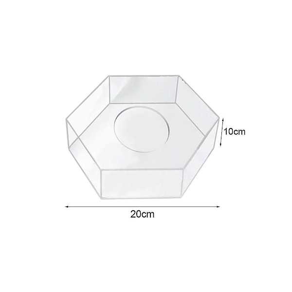 Akryl Kakeutstillingsbrett Sekskantet Kakefat DIY Kake Påfyllbart Brett Base Klar Kake Stativ Dekor Verktøy 20x20x10cm