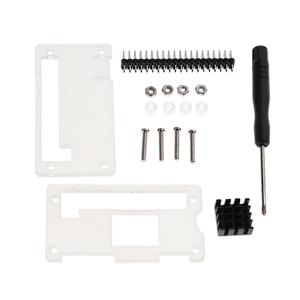 Akryl Etui+Køleplade+GPIO 40Pin Stik+Skruetrækker til Raspberry Pi Zero (C)