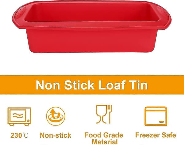Silikon 4-Delars Formset för Limpa Non-Stick Brödbakare