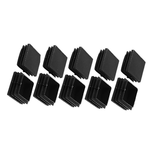 20 stk. Plastfirkantet Rørkobling Kapselprop 40 mm x 40 mm Sort