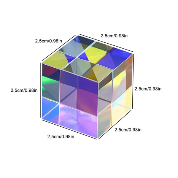 Magic Prism Cube, Mini K9 Crystal Glass Prism Cube, Rainbow Color 3XL