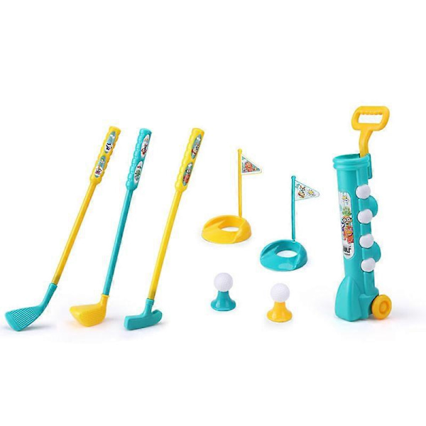 Golfset för barn med hjul, Minigolf Leksak för Utomhus & Inomhus, Liten Golfträning