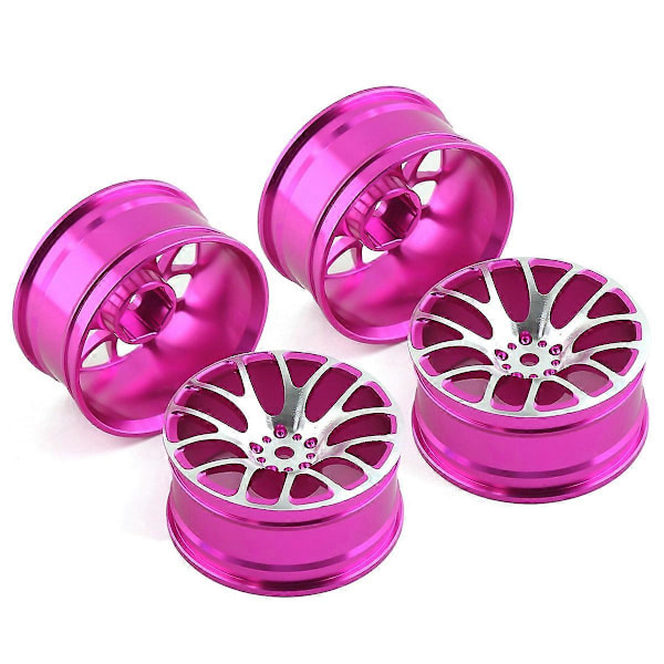 4 st Hjul Fälgar 52X26MM för Redcat Sakura TT02 MN86K 1/10 RC On-Road Bil, Pink