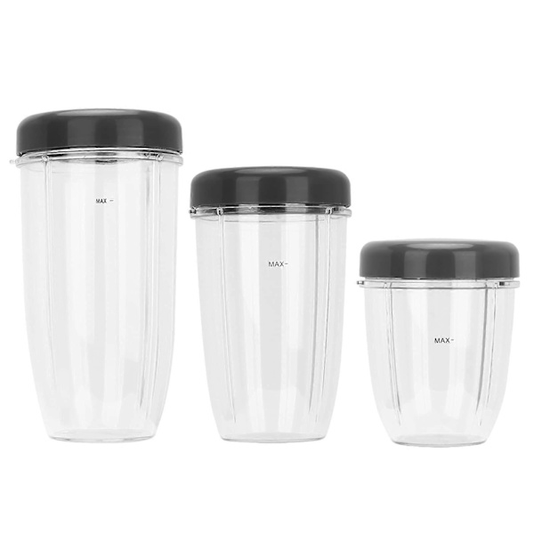 Blender-Reservekop, Transparent Kop-Reservedele til Nutri Bulletes, Blender-Kop med Låg og Gummitætninger (32Oz)