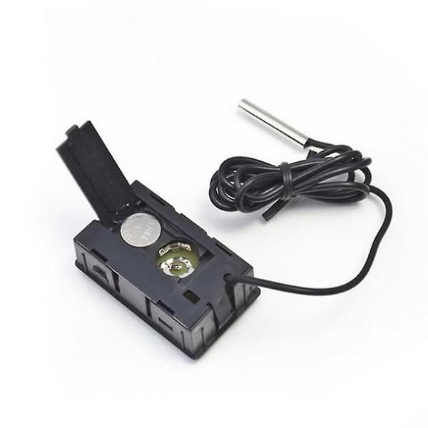 Vanntett digitalt LCD-termometer 100 mm sonde svart