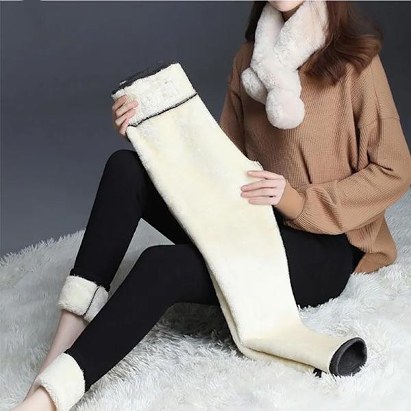 Vinterbyxor Dam Sammetsfleecefodrade Leggings Smal Hög Midja Skinny Tights Termiska Varma Leggings 2023 Vinterkläder Svart[HK] M Peel black