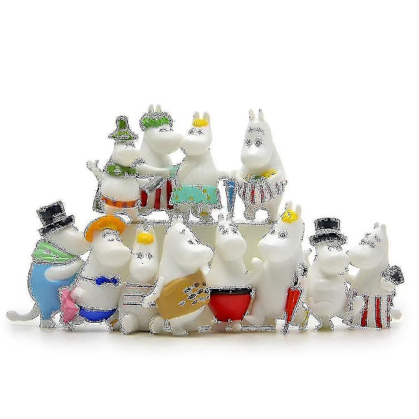 Moomin Gonny Figur Sæt - 12 Stykker Til DIY Landskabspleje Og Leg