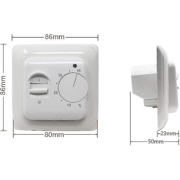Manuell Gulvvarme Termostat 220v 16a, Elektrisk Gulvvarme Kontroller-HP