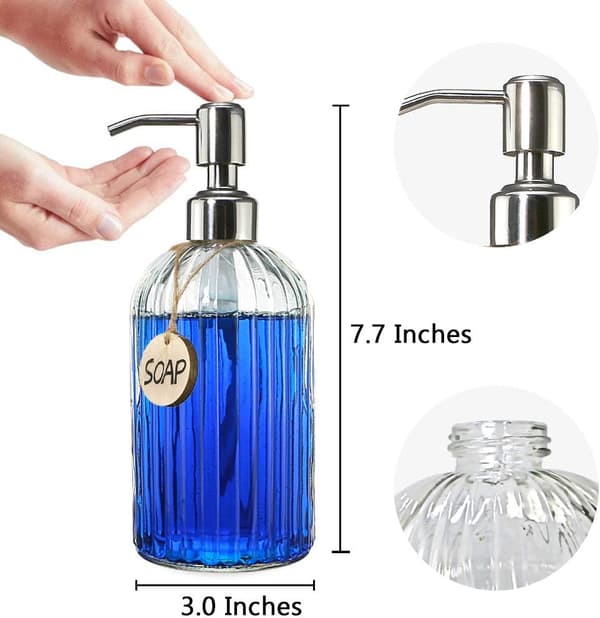 Økonomisk håndsåpedispenser 473ml Rustfri pumpe Klart glass