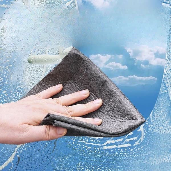 5-pak mikrofiberklude til glasrensning, fnugfri, stribefri, sort[C] 40 cm