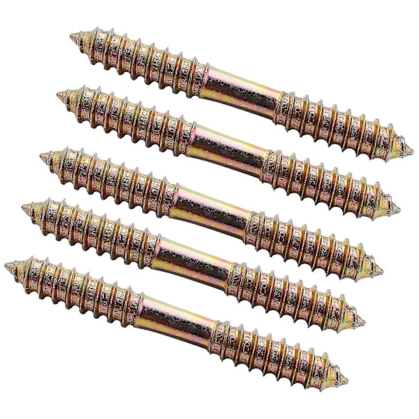 M8 X 70mm Dubbelgängad Träskruv Möbelmontering 5st (C)