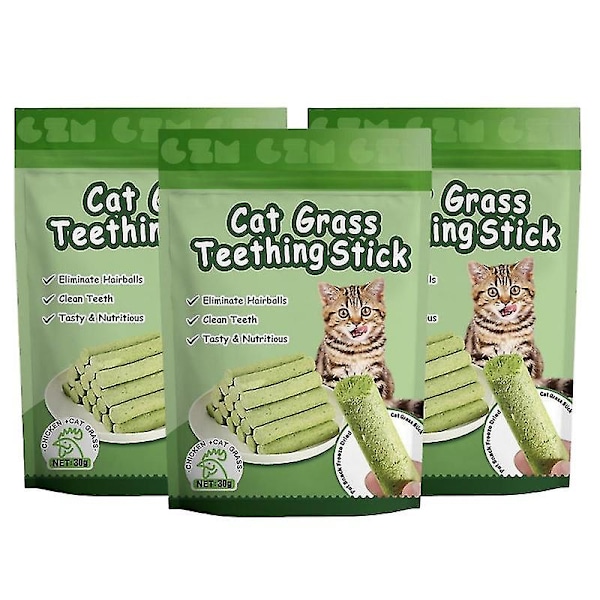Kattgräs Tandgnisslande Stickor Husdjursgodis Hårsvallsborttagning Mild Hårförlust Redo Att Äta Katt Babykatt Tandrengöringsstickor 6/12/