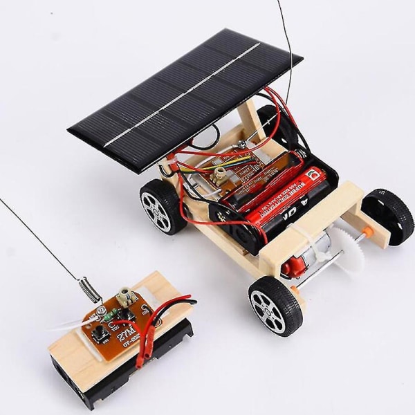 Montera Solar Car Remote Rc Car Educatal Toys Gör det själv Billeksaker Set för C