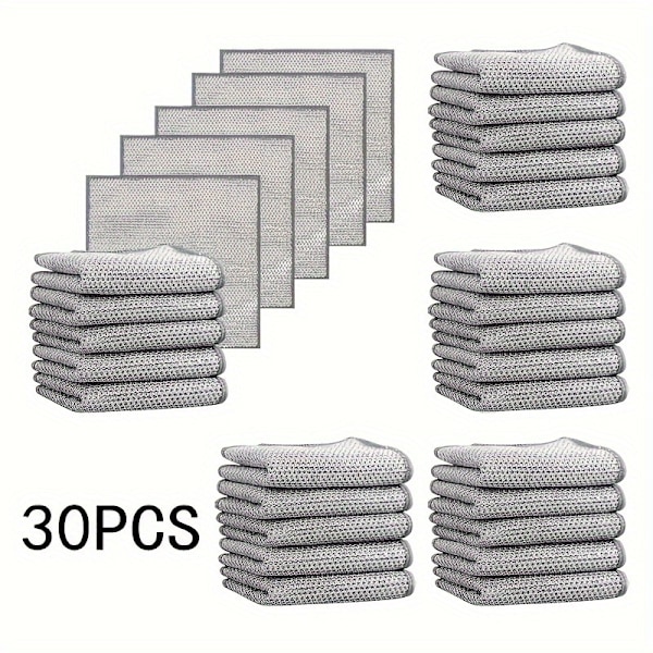 Hållbara Rostfria Skurplattor 5/15/30-pack - Snabbtorkande Metalldisktrasor för Enkel Rengöring, Säkra för Kastruller & Spisar, Perfekta för Fläckborttagning