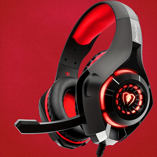QuantumX Spelheadset - Kristallklart Brusreducerande Mikrofon, Upplevelserik Djup Bas Stereo Ljud - Perfekt för PS4, PS5, Xbox One, Switch, PC