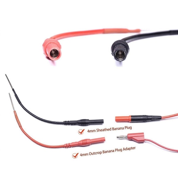 2x Multimeter Krok Testkabel Enkel att Installera 4mm Banankontakt för Industri (C)