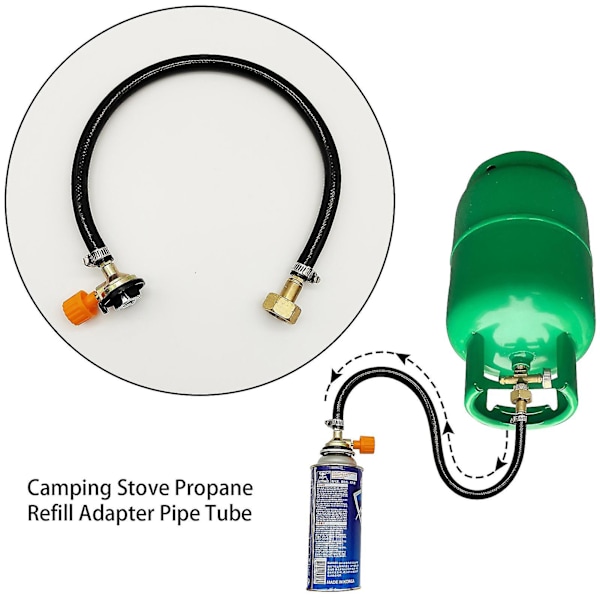 Gaspåfyllningsadapter Läckagesäker Värmebeständig Universal Återanvändbar Enkel Installation Gummi Campingspis Propan Påfyllningsadapter Rör Slang Campingtillbehör