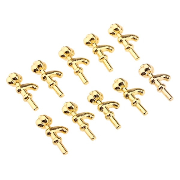 10 Stycken Miniatyr Metall Vattenkran för 1/12 Dockhus Tillbehör A (C)