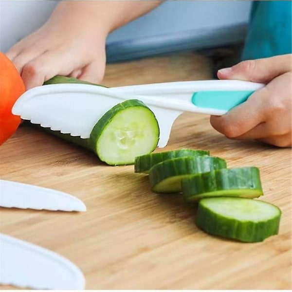 13 bitar barnkniv i trä för matlagning, barnsäkra knivar som skär grönsaker