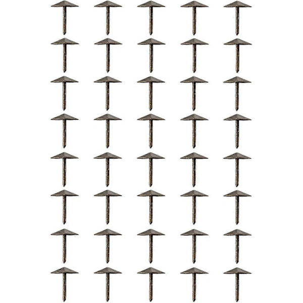 Set med 40 dekorativa spikar i åldrad bronsmässing 12 x 18 mm