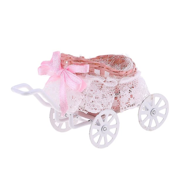 Mini Legering Baby Klapvogn Dukkevogn 1/12 Dukkehus Miniaturer Børnelegetøj (C)
