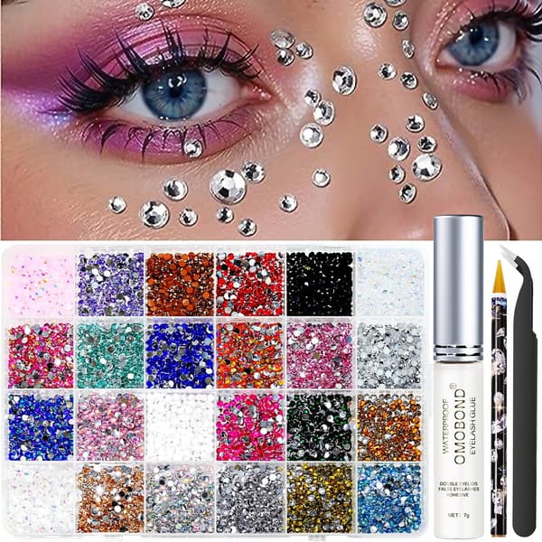 Gelé Strass Sten 3mm Blandede Farver Bulk Bedazzler Sæt til Håndværk