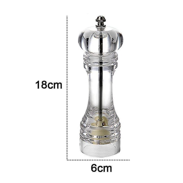Pepparkvarn och Saltshaker Set om 2 Salt- och Pepparkvarn med Justerbar Grovlek - Klar[C] 2Pcs7 Inch