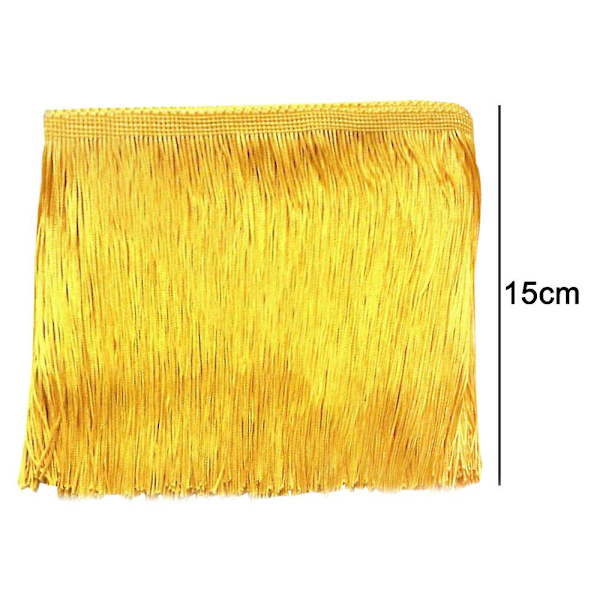 Gyllene 15cm 10m Syfåll Kant - Frans Kant 15cm/10cm Bredd För Kjolar Bröllopsklänningar Lampskärm Dekoration[C]
